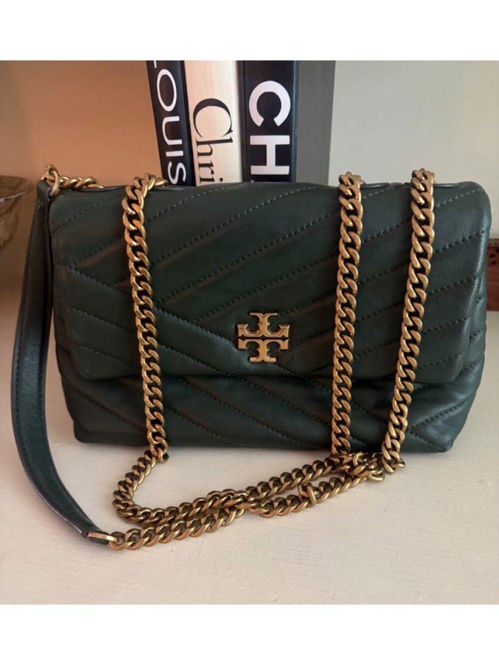 Tory Burch Kira Chevron Quilted Leather Shoulder Crossbody Handbag Sycamore
